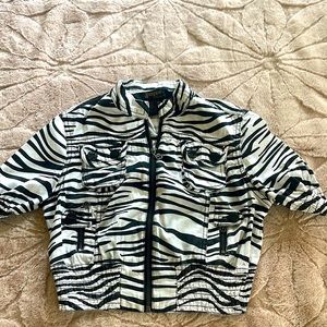 Jou jou zebra cropped top / jacket size small 80’s